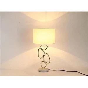 Marble Base Iron Rod Cloth Lamp